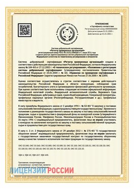 Приложение к сертификату для ИП Элиста Сертификат СТО 03.080.02033720.1-2020